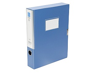 Box pentru arhivarea documentelor QX330, A4, 55 mm, plastic, cu arici, albastra
