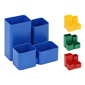 Подставка настольная OP305 Юниор, 4 отделения, пластик, ассорти