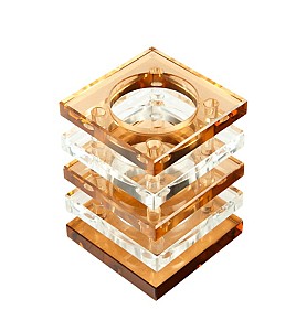 Suport pentru pixuri 1727 sticla, patrat, cafeniu