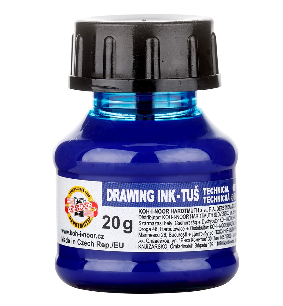 Тушь чертежная Koh-I-Noor 1417007, 20 гр., синяя