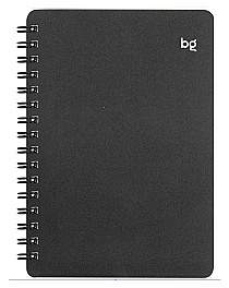Carnet  A6  60 foi cu spirala laterala, cop. plastic, negru 57758