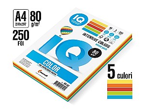 Hartie colorata IQ COLOR A4 Intensive RB-02 (80 gr/m2, 5 cul. x 50 foi)