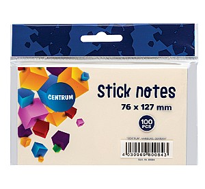 Hartie pentru notite cu lipici Centrum 80084, 76x127 mm, galbena, 100 foi