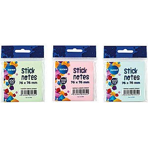 Hartie pentru notite cu lipici 80982, 76x76 mm, culori pastelate, asortat