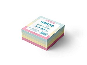 Hartie pentru notite, 9x9x4,5 cm, colorata