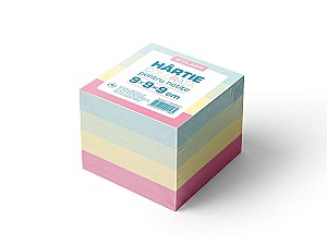 Hartie pentru notite, 9x9x9 cm, colorata