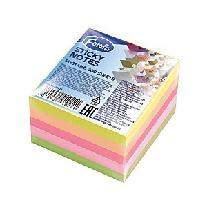 Hartie pentru notite cu lipici Forofis 91022, 51x51 mm, 5 culori, 300 foi