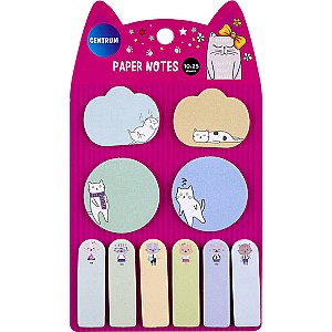 Hartie pentru notite cu lipici Centrum 80200 Cute Cat asortat, 10 culori, 25 foi