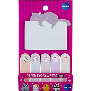 Бумага для заметок клейкая Centrum 80201 Cute Cat ассорти, 6 цветов, 25 листов