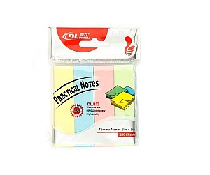 Hartie pentru notite cu lipici DL-B13, 76x76 mm, 4 culorix100foi
