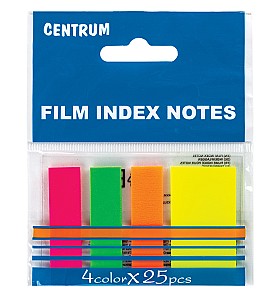 Index-uri cu lipici Centrum 82216, 45x12mm, 45x25mm, plastic, 4culori25 foi