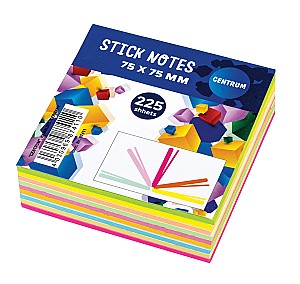 Бумага для заметок клейкая Centrum 87411, 75х75 мм, 9 цветов 25 листов