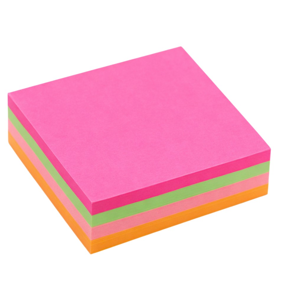 Бумага для заметок клейкая 76х76 мм, 4 цветов, 400 листов