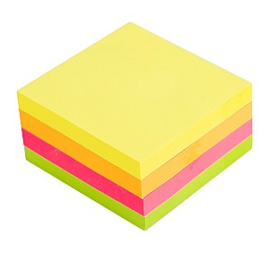 Бумага для заметок клейкая 76х76 мм, 4 цветов, 400 листов