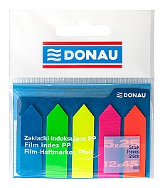 Indexuri din plastic 45x12 mm (5 cul. x 25 foi) DONAU 7556001PL-99 sageti