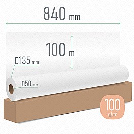 Бумага для плоттера 840 мм х 100м 100гр
