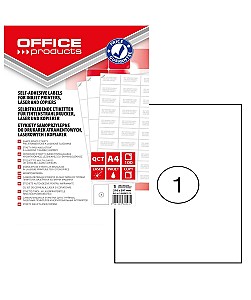 Etichete autoadezive A4 OFFICE PRODUCTS 1buc, 210x297mm, 100 foi