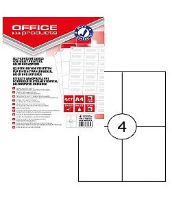 Etichete autoadezive A4 OFFICE PRODUCTS 4buc., 105x148mm, 100 foi