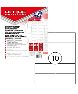 Etichete autoadezive A4 OFFICE PRODUCTS 10buc., 105x57mm, 100 foi