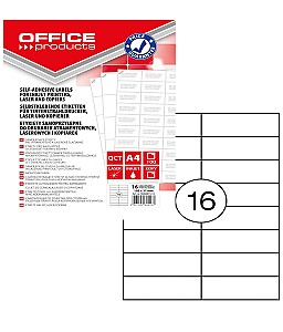 Etichete autoadezive A4 OFFICE PRODUCTS 16buc., 105x37mm, 100 foi