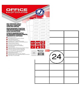Etichete autoadezive A4 OFFICE PRODUCTS 24buc., 70x35mm, 100 foi