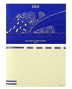 Planner saptaminal ErichKrause nedatat 330x220mm, 60 foi Megapolis 44405, albastru