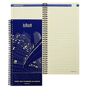 Planner saptaminal Megapolis nedatat, 135x290mm, 96 foi, 44409, albastru