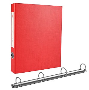 Mapa cartonata 4 inele, 30 mm, A4, rosu