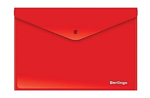 Mapa-plic cu buton Berlingo AKk04403 A4 180 mkm, rosu