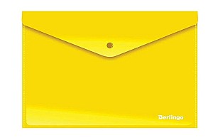 Mapa-plic cu buton Berlingo AKk04405 A4 180 mkm, galben