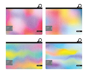 Папка на молнии Berlingo ZGnA4970 Gradient А4 180 мкм, блестки, ассорти