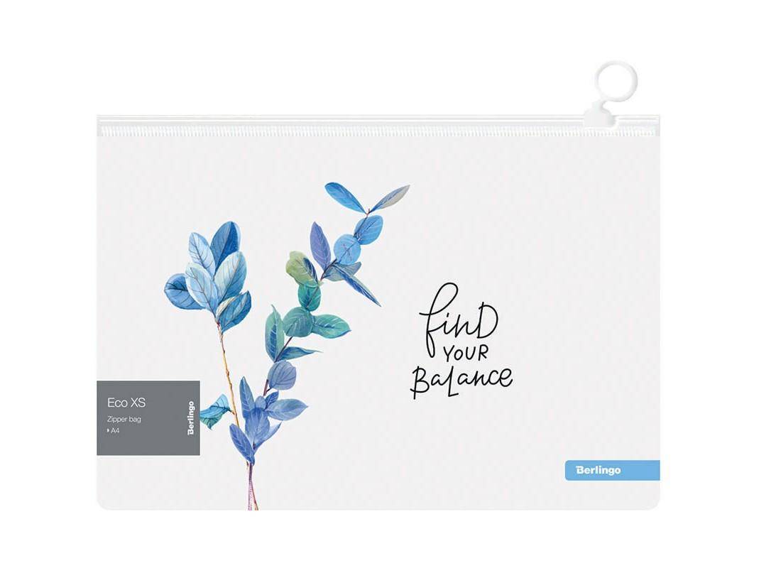 Mapa cu fermoar Berlingo ZBnA4802 Eco XS A4 180 mkm, cu desen