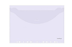 Mapa-plic cu buton Berlingo AKk04206 A4 cu perforatie, 180 mkm, transparent