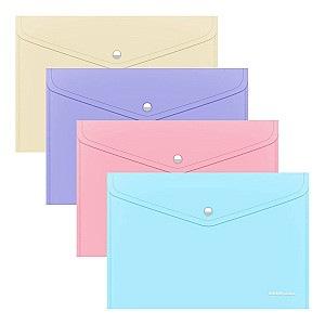 Mapa-plic cu buton ErichKrause 59168 Fizzy Pastel B5 asortat