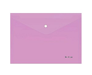 Mapa-plic cu buton Berlingo AKk04112 A4 180 mkm, transparent-roz