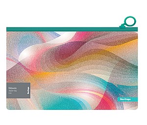 Папка на молнии Berlingo ZGnA4972 Waves А4 180 мкм, глиттер