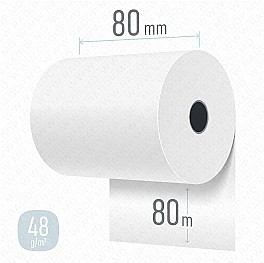 Role termo pentru case de marcat 80mm x 80m