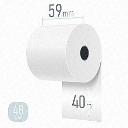 Role termo pentru case de marcat 59mm x 40m