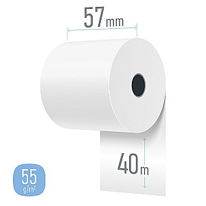 Role termo 57mm x 40m (55gr/m2)