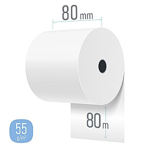 Role termo 80mm x 80m (55gr/m2)