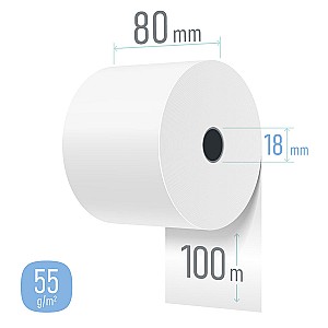 Role termo pentru ATM 80mm x 100m (55gr/m2)