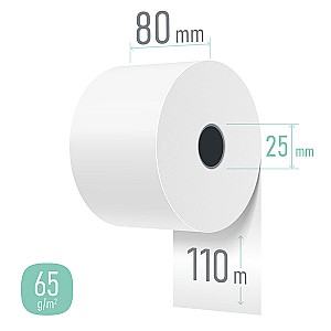Role termo pentru ATM 80mm x 110m (65gr/m2)