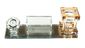 Set de masa 1740 sticla, transparent-cafeniu