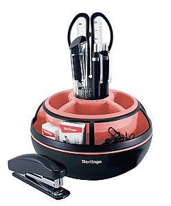 Set de masa rotativ Berlingo MOn09113, 9 elemente, negru-roz