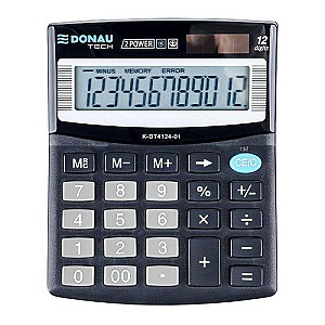 Calculator DONAU K-DT4124, 12 digits, negru