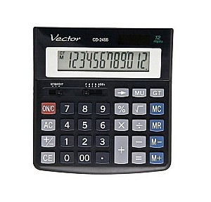 Calculator VECTOR CD-2455, 12 digits, negru