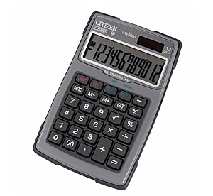 Calculator 12 digits CITIZEN WR-3000 NR-GY, negru-gri, impermeabil