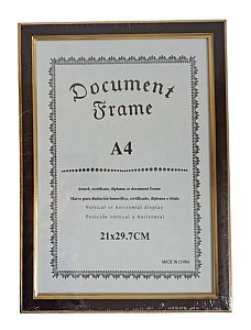 Rama foto A4 1105 cafeniu inchis, cu margine aurita