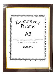 Rama foto A3 HH0011 cafeniu inchis, cu margine aurita