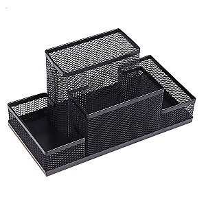 Suport de masa 9056, 4 sectii, plasa, metalic, neagra